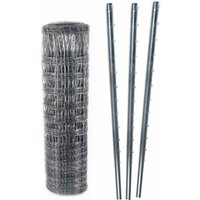 50m Wildzaun Forstzaun Knotengeflecht 125/13/30+ Z-Profil Zaunpfosten von AQUAGART