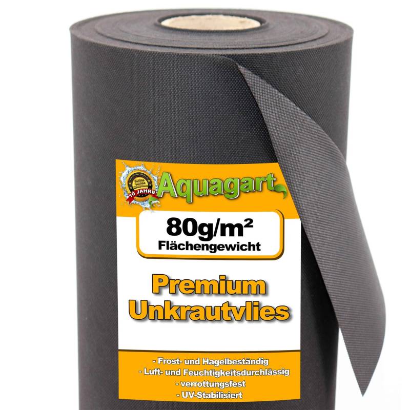 Aquagart 10m² Gartenvlies Unkrautvlies Mulchvlies 80g 1,6m Breit von AQUAGART