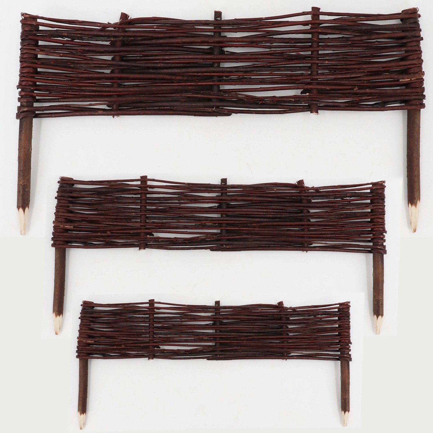 Aquagart 3 Beeteinfassungen Aus Weide 20 x 60cm I Beetbegrenzung Weidenzaun Zur Beetumrandung Rasenkante von AQUAGART