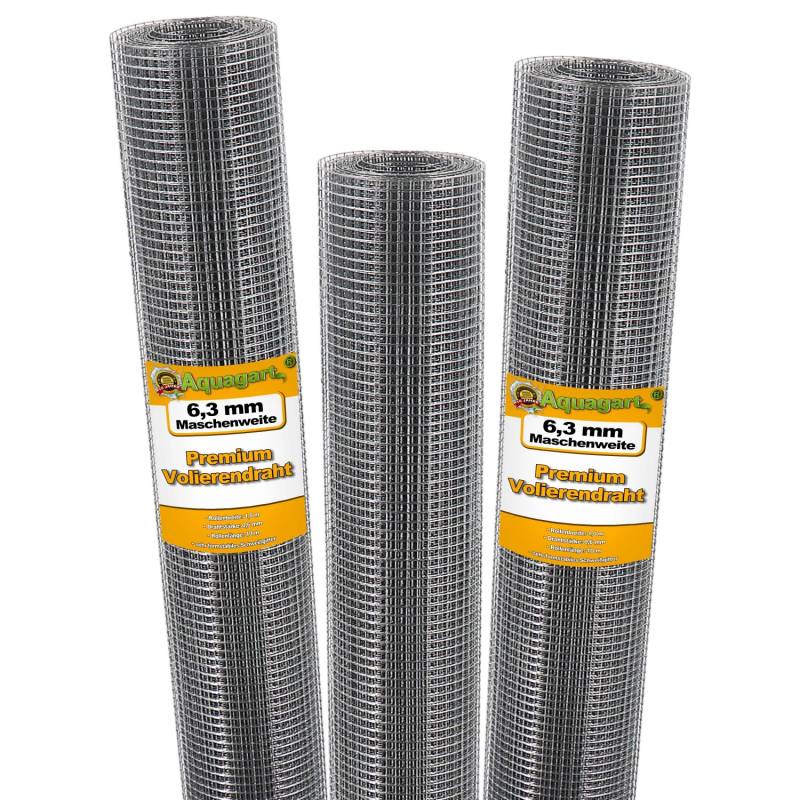 Aquagart 30m x 1m Volierendraht 6,3mm Drahtgitter Schweissgitter Wühlmausgitter Drahtgeflecht von AQUAGART