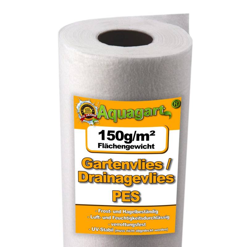 Aquagart 400m² Gartenvlies Unkrautvlies Drainagevlies 150g 1m Breit von AQUAGART