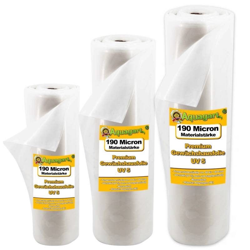 Aquagart 4m Gartenfolie Gewächshausfolie UV 5 Frühbeetfolie Treibhausfolie 4m Breit von AQUAGART