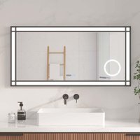 3-Fach Vergrößerung Kosmetikspiegel,LED Badspiegel 120x60cm Badezimmerspiegel, Digitaluhr 3-Fach Vergrößerung Kosmetikspiegel,LED Badspiegel 120x60cm Badezimmerspiegel, Digitaluhr von AQUALAVOS
