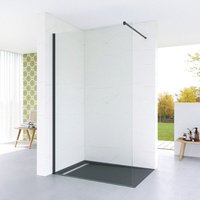 80x200 cm Glas Duschwand mit Haltestange für Walk in Dusche Schwarz Wandprofil, 10 mm Einscheibensicherheitsglas mit Nano 80x200 cm Glas Duschwand mit Haltestange für Walk in Dusche Schwarz Wandprofil, 10 mm Einscheibensicherheitsglas mit Nano von AQUALAVOS