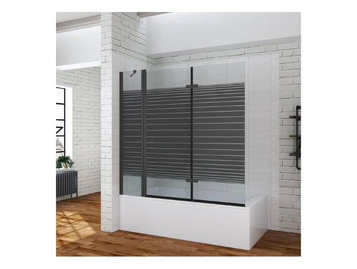 AQUALAVOS Badewannenfaltwand Badewanne 150x140 cm Badewannenaufsatz 3 Teilig Faltwand mit Eckregale, 5 mm Einscheiben-Sicherheitsglas (ESG) mit Nano einfach-Reinigung Beschichtung, Faltbar und schwenkbar 180° von AQUALAVOS