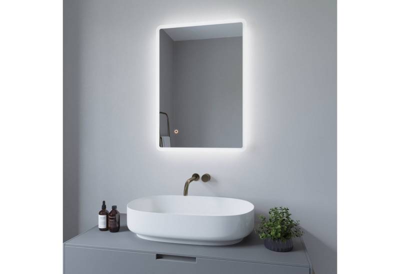 AQUALAVOS Badspiegel Led Badspiegel Touch Wandspiegel mit Beleuchtung 70x50cm Kaltweiß IP44, Touch-Schalter Dimmbar, Horizontale / vertikal Aufhängung AQUALAVOS Badspiegel Led Badspiegel Touch Wandspiegel mit Beleuchtung 70x50cm Kaltweiß IP44, Touch-Schalter Dimmbar, Horizontale / vertikal Aufhängung von AQUALAVOS