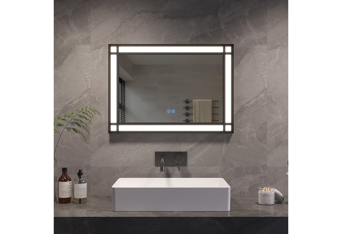 AQUALAVOS Badspiegel Led Badspiegel mit Beleuchtung Wandspiegel Touch Beleuchtet Spiegel, Schutzklasse IP44 von AQUALAVOS