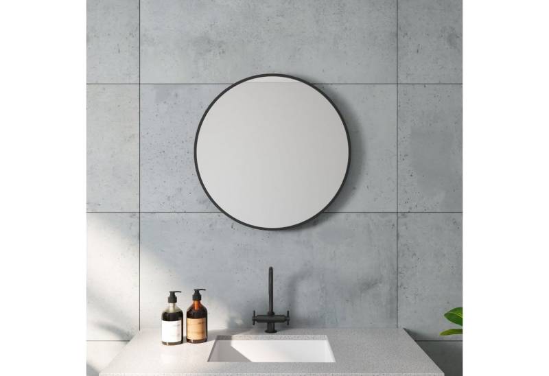 AQUALAVOS Badspiegel Rund Spiegel 60cm Schminkspiegel Dekorative Wandspiegel für Badezimmer von AQUALAVOS