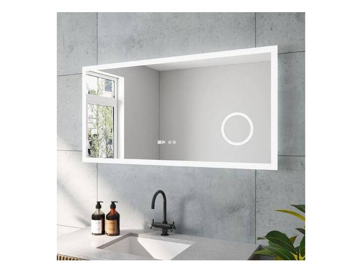 AQUALAVOS Badspiegel Spiegel mit 3-facher Vergrößerung Schminkspiegel und LED Digitaluhr, Intelligenter Antibeschlag, Stufenlos dimmen AQUALAVOS Badspiegel Spiegel mit 3-facher Vergrößerung Schminkspiegel und LED Digitaluhr, Intelligenter Antibeschlag, Stufenlos dimmen von AQUALAVOS