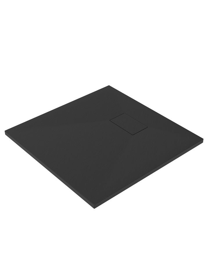 AQUALAVOS Duschwanne Duschwanne Schwarz Rutschfest Duschtasse Schieferoptik Brausewanne, Sheet-Molding-Compound(SMC), 80x80/100x80 cm, Ablaufloch ∅ 90 mm, Zuschneidbar, Leicht zu reinigen von AQUALAVOS