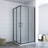 AQUALAVOS Eck-Eingangs-Duschkabine Doppel-Schiebetür-Duschkabine 80x80x195cm Duschabtrennung von AQUALAVOS