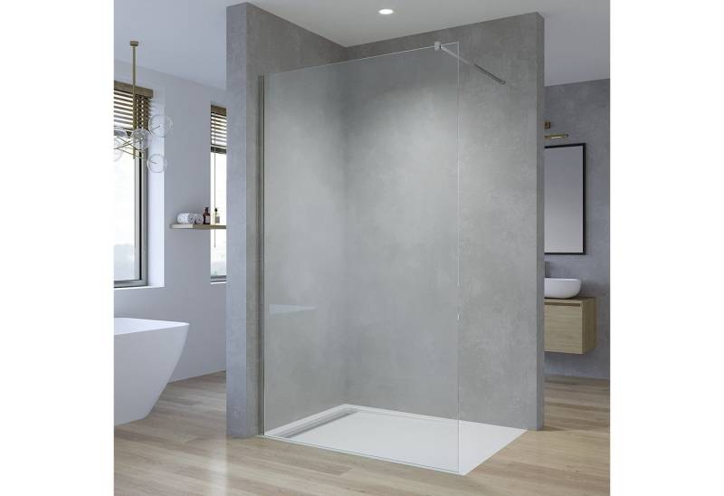 AQUALAVOS Walk-in-Dusche Duschwand Walk-In Dusche mit 90° Stabilisator aus Nano Echtglas 8mm, Einscheibensicherheitsglas, 80x200cm, 90x200cm, 100x200cm, 110x200cm, 120x200cm von AQUALAVOS