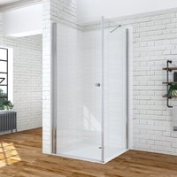 Duschkabine Eckeinstieg Duschtür mit Drehtür und fester Seitenwand Eckdusche Schwingtür Dusche Duschwand Größe 12. Drehtür x Seitenwand: 80x90 cm von AQUALAVOS
