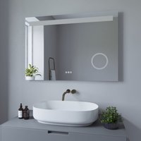 Badezimmer Wandspiegel mit Beleuchtung LED Badezimmerspiegel 100x70 cm mit Antibeschlagfunktion 3-fache Vergrößerung Kosmetikspiegel Badezimmer Wandspiegel mit Beleuchtung LED Badezimmerspiegel 100x70 cm mit Antibeschlagfunktion 3-fache Vergrößerung Kosmetikspiegel von AQUALAVOS
