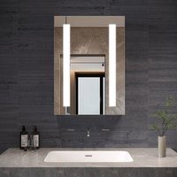 Badezimmerspiegelschrank 50x70 cm Bad Spiegelschrank mit LED Beleuchtung IR Sensor Wandschrank, Doppelseitige Glasspiegel, Soft-Close-Funktion Badezimmerspiegelschrank 50x70 cm Bad Spiegelschrank mit LED Beleuchtung IR Sensor Wandschrank, Doppelseitige Glasspiegel, Soft-Close-Funktion von AQUALAVOS