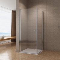 Duschabtrennung Eckeinstieg Sicherheitsglas Pendeltür Glasduschen Eckdusche mit zwei Schwingtüren 1. BxT: 70x70 cm, Höhe: 197 cm von AQUALAVOS