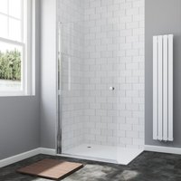 Duschabtrennung Glas Duschwand für Duschwanne Drehtür Begehbare Walk in Dusche Duschtrennwand Einscheiben-Sicherheitsglas (esg) 6 mm mit von AQUALAVOS