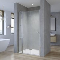 Duschabtrennung Nischentür Glas Drehfalttüren Dusche 180° Falttür 5 mm esg Duschtür Duschwand mit Hebe-und Senkmechanismus Wandausgleich 20 mm & 10 Duschabtrennung Nischentür Glas Drehfalttüren Dusche 180° Falttür 5 mm esg Duschtür Duschwand mit Hebe-und Senkmechanismus Wandausgleich 20 mm & 10 von AQUALAVOS