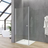 Duschkabine Eckdusche Drehtür mit Seitenwand 5mm Klarglas 70 Tür x 90 Seitenwand xH.187cm von AQUALAVOS