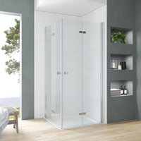 Duschkabine Eckeinstieg Drehfalttür Glas Duschabtrennung Eckdusche doppelten Falttür Rahmenlos Sicherheitsglas Scharniertür Duschtür 12. 80x80x187 cm Duschkabine Eckeinstieg Drehfalttür Glas Duschabtrennung Eckdusche doppelten Falttür Rahmenlos Sicherheitsglas Scharniertür Duschtür 12. 80x80x187 cm von AQUALAVOS