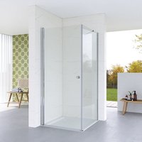 Duschkabine Eckeinstieg Glas Drehtür Pendeltür 70 75 80 90 100 cm Dusche Duschwand mit Seitenwand Eckdusche Schwingtür 5 mm von AQUALAVOS