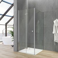 Duschkabine Eckeinstieg Glas Duschabtrennung Falttür Duschwand mit Seitenwand 5mm Sicherheitsglas Drehfalttür Dusche Eckdusche Größe 20. Falttür x von AQUALAVOS