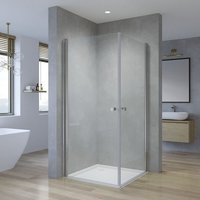 Duschkabine Pendeltüren Eckeinstieg 70 75 80 90 100 cm Dusche Duschwand Duschabtrennung Drehtüre 180° Schwingtür aus 5 mm Sicherheitsglas (esg) 6. von AQUALAVOS
