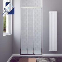 Duschtür Glas Schiebetür Duschwand in Nische 120x195 cm 3-teilige Vollrahmen Nischenschiebetür 6 mm klarglas Einscheibensicherheitsglas (ESG) mit von AQUALAVOS