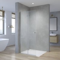 Duschwand Glas Dusch Falttür Duschabtrennung für Walk-in Dusche Rahmenlos Glasduschwand 5 mm Einscheibensicherheitsglas Aqua Lavos 70x187 cm von AQUALAVOS