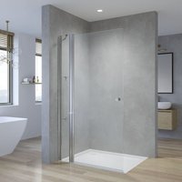 Duschwand Walk in Glas Drehtür 85 90 95 105 115 cm Duschtür Pendeltür Duschabtrennung Duschtrennwand mit Festteil und Eckregalen Begehbare Dusche Duschwand Walk in Glas Drehtür 85 90 95 105 115 cm Duschtür Pendeltür Duschabtrennung Duschtrennwand mit Festteil und Eckregalen Begehbare Dusche von AQUALAVOS
