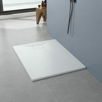 Aqualavos - Duschwanne Weiß 120x90 cm Duschtasse Rutschfeste Schieferoptik, Sheet-Molding-Compound(SMC), Zuschneidbar, Abdeckung von AQUALAVOS