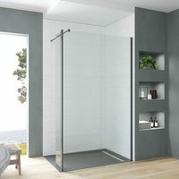 Glas Duschwand Walk In Dusche Duschtrennwand mit 30 cm Spritzschutz, aus 8 mm Einscheiben-Sicherheitsglas (ESG) mit Nano-Beschichtung, 1. Breite: 80 von AQUALAVOS