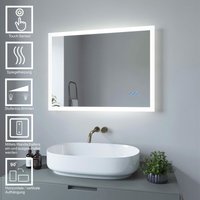 LED Spiegel Badspiegel mit 2 Lichtfarbe Beleuchtung Badezimmerspiegel, 80x60cm, mit Anti-Beschlag-Funktion, 6400K Kaltweiß & Warmweiß 3000K LED Spiegel Badspiegel mit 2 Lichtfarbe Beleuchtung Badezimmerspiegel, 80x60cm, mit Anti-Beschlag-Funktion, 6400K Kaltweiß & Warmweiß 3000K von AQUALAVOS