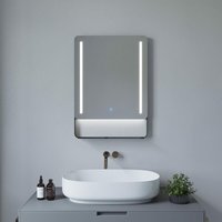 LED Spiegel für Bad mit schwarz matt Ablage Touch 50x70 cm Dimmbare Wandspiegel mit 6400K Kaltweiß Licht Beleuchtung LED Spiegel für Bad mit schwarz matt Ablage Touch 50x70 cm Dimmbare Wandspiegel mit 6400K Kaltweiß Licht Beleuchtung von AQUALAVOS