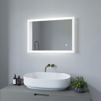 Aqualavos - Led Badspiegel mit Beleuchtung Kosmetikspiegel Wandspiegel Touch Beleuchtet Badezimmerspiegel Rasierspiegel Energiesparend Kaltweiß 6400K von AQUALAVOS