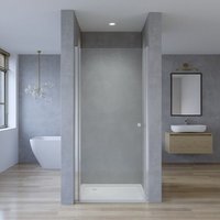 Nische Dusche Drehtür 70 75 80 90 100 cm Einscheibensicherheitsglas Duschtür Nischentür Pendeltür Glastür für Duschkabine 70x187 cm Wandausgleich 15 von AQUALAVOS