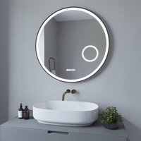 Rund Spiegel LED Badspiegel mit Beleuchtung Φ 80 cm Badezimmerspiegel, Antibeschlage, Uhr, Touch Dimmbar Rund Spiegel LED Badspiegel mit Beleuchtung Φ 80 cm Badezimmerspiegel, Antibeschlage, Uhr, Touch Dimmbar von AQUALAVOS