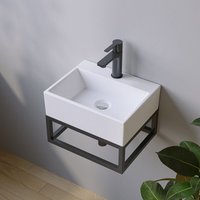 Aqualavos - Waschbecken Keramik Weiß Aufsatzwaschbecken für das Badezimmer und Gäste-WC Handwaschbecken 7 - Eckig - 38,5 x 30,5 x 12 cm Aqualavos - Waschbecken Keramik Weiß Aufsatzwaschbecken für das Badezimmer und Gäste-WC Handwaschbecken 7 - Eckig - 38,5 x 30,5 x 12 cm von AQUALAVOS