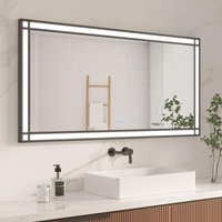großer LED Badspiegel mit Beleuchtung 3 Lichtfarben Dimmbare LED Touch Steuerung dekorativem Fensterrahmen-Design Industrial Style Wandschalter großer LED Badspiegel mit Beleuchtung 3 Lichtfarben Dimmbare LED Touch Steuerung dekorativem Fensterrahmen-Design Industrial Style Wandschalter von AQUALAVOS