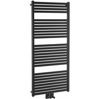 Aqualine Handtuchheizkörper - Heizkörper Tondi 60x133 cm, Mittelanschluss, schwarz matt DT486T von AQUALINE
