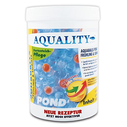 AQUALITY AQUABALLS Pond Frühling & Sommer (Effektive Mikroorganismen, Innovative Ballform, Aktivierung des Gartenteiches. Spezieller Teichstarter), Inhalt:1 Liter von AQUALITY Aquaristik & Gartenteich