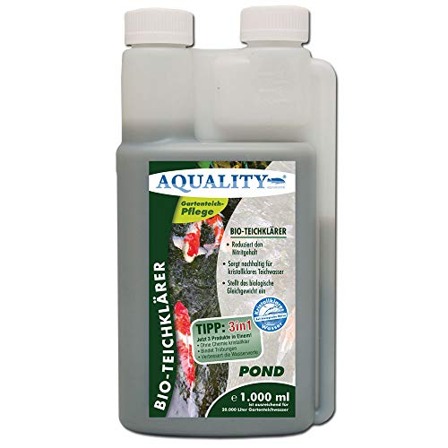 AQUALITY BIO-TeichKlärer für Ihren Gartenteich 1.000 ml (Sorgt deutlich besser und nachhaltig für kristallklares Teichwasser und reduziert den Nitritgehalt im Gartenteich - Entfernt Trübungen + GRATIS Klarwasser Filtervlies) AQUALITY BIO-TeichKlärer für Ihren Gartenteich 1.000 ml (Sorgt deutlich besser und nachhaltig für kristallklares Teichwasser und reduziert den Nitritgehalt im Gartenteich - Entfernt Trübungen + GRATIS Klarwasser Filtervlies) von AQUALITY AQUARISTIK