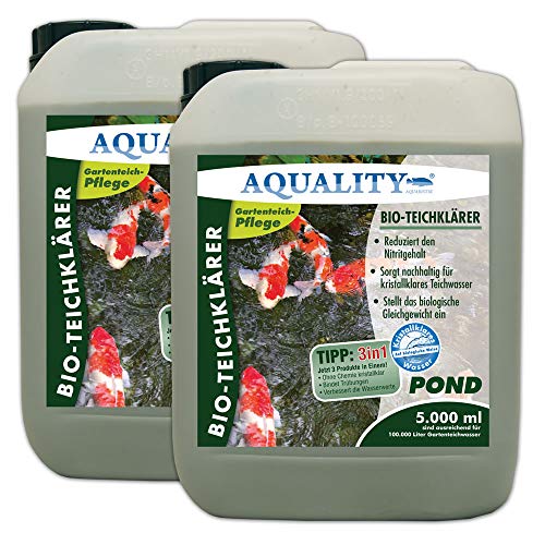 AQUALITY Gartenteich Bio-TeichKlärer 3in1 (Teichklar - Nachhaltig kristallklares Wasser, entfernt deutlich Trübungen im Teich), Inhalt:10 Liter AQUALITY Gartenteich Bio-TeichKlärer 3in1 (Teichklar - Nachhaltig kristallklares Wasser, entfernt deutlich Trübungen im Teich), Inhalt:10 Liter von AQUALITY Aquaristik & Gartenteich