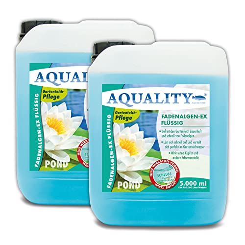 AQUALITY Fadenalgen-EX Flüssig für Ihren Gartenteich 10 Liter (Flüssiger Fadenalgenvernichter, Algenmittel und Algenentferner. Jetzt noch bessere Wirkung. Löst Sich sehr schnell im Teich auf) AQUALITY Fadenalgen-EX Flüssig für Ihren Gartenteich 10 Liter (Flüssiger Fadenalgenvernichter, Algenmittel und Algenentferner. Jetzt noch bessere Wirkung. Löst Sich sehr schnell im Teich auf) von AQUALITY AQUARISTIK