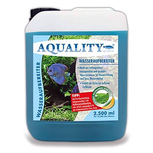 AQUALITY Aquarium Wasseraufbereiter (Macht aus Leitungswasser naturgerechtes Aquariumwasser - Schützt Ihre Fische - Ideal bei Neueinrichtung und Wasserwechsel), Inhalt:2.5 Liter von AQUALITY Aquaristik & Gartenteich