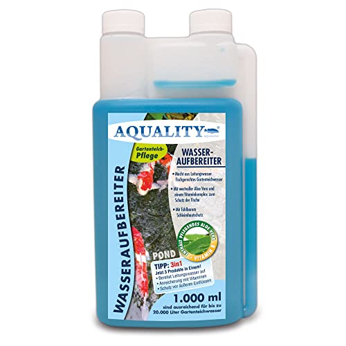aquality Gartenteich Wasseraufbereiter Pond 3in1 (Macht aus Leitungswasser fischgerechtes Teichwasser - Mit Aloe Vera, Vitamine - Schleimhautschutz), Inhalt:1 Liter aquality Gartenteich Wasseraufbereiter Pond 3in1 (Macht aus Leitungswasser fischgerechtes Teichwasser - Mit Aloe Vera, Vitamine - Schleimhautschutz), Inhalt:1 Liter von AQUALITY Aquaristik & Gartenteich