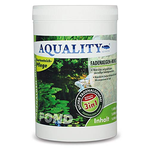 AQUALITY Gartenteich 3in1 Fadenalgen-Minus (Wirkt sicher und gezielt - Fadenalgenvernichter, Algenmittel, Algenentferner mit Sofortwirkung), Inhalt:1 kg von AQUALITY Aquaristik & Gartenteich