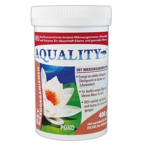 NEUHEIT: AQUALITY Gartenteich Dry Mikroorganismen (Hochkonzentrierte Instant-Mikroorganismen, Mineralien, Enzyme, Abbau Schadstoffe, 100% natürlich), Inhalt:400 g von AQUALITY Aquaristik & Gartenteich