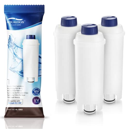 Aqualogis AL-S002 Wasserfilter Kompatibel mit DeLonghi DLSC002, SER3017 & 5513292811 - einschließlich Versionen der ECAM, ESAM, ETAM Serie (3 Pack) von AQUALOGIS ultra pure water