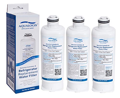 Aqualogis Kühlschrank-Wasserfilter, kompatibel mit Samsung DA97-17376B, DA97-08006C, HAF-QIN, HAF-QIN/EXP, 3 Stück von AQUALOGIS ultra pure water